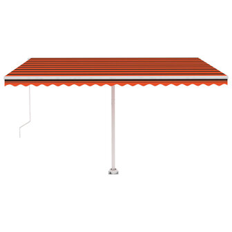 Luifel vrijstaand handmatig uittrekbaar 400x350 cm oranje bruin 3