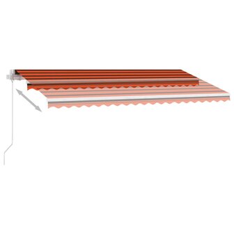 Luifel vrijstaand handmatig uittrekbaar 400x350 cm oranje bruin 6