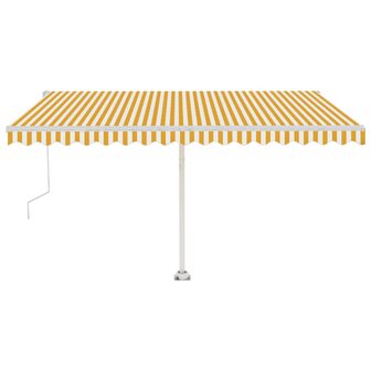 Luifel vrijstaand automatisch 400x350 cm geel en wit 2
