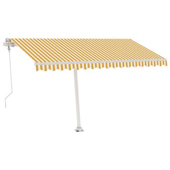 Luifel vrijstaand automatisch 400x350 cm geel en wit 4