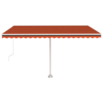 Luifel vrijstaand handmatig uittrekbaar 450x350 cm oranje bruin 3