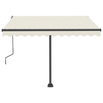 Luifel vrijstaand handmatig uittrekbaar 300x250 cm cr&egrave;mekleurig 5