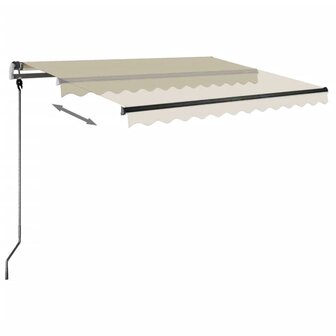Luifel vrijstaand handmatig uittrekbaar 300x250 cm cr&egrave;mekleurig 6