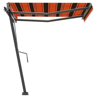 Luifel vrijstaand handmatig uittrekbaar 300x250 cm oranje bruin 3