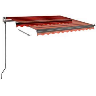 Luifel vrijstaand handmatig uittrekbaar 300x250 cm oranje bruin 5