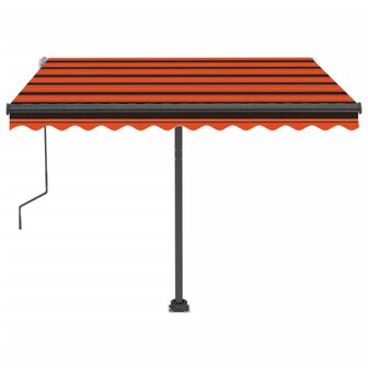 Luifel vrijstaand handmatig uittrekbaar 300x250 cm oranje bruin 6