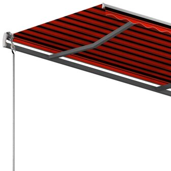 Luifel vrijstaand handmatig uittrekbaar 300x250 cm oranje bruin 7