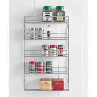 Metaltex Kruidenrek wandmontage 5-laags Pepito zilverkleurig 1
