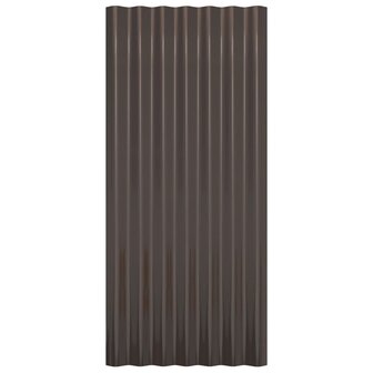 Dakpanelen 36 st 80x36 cm gepoedercoat staal bruin 4