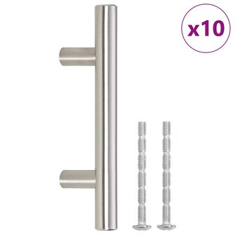 Handvatten 10 st 64 mm roestvrij staal zilverkleurig 2