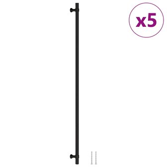 Handvatten 5 st 480 mm roestvrij staal zwart 2