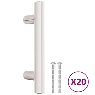 Handvatten 20 st 64 mm roestvrij staal zilverkleurig 2