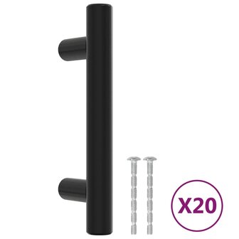 Handvatten 20 st 64 mm roestvrij staal zwart 2