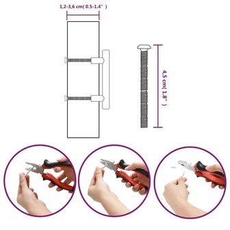 Handvatten 20 st 64 mm roestvrij staal zwart 9