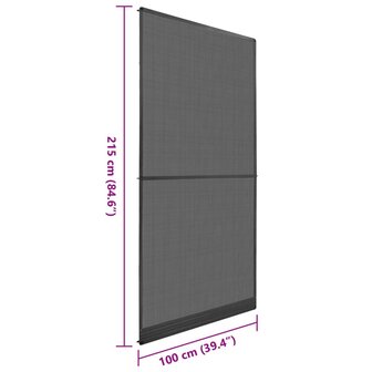 Hordeur met scharnieren 100x215 cm antraciet 9