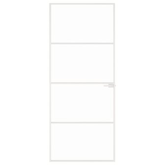 Binnendeur 83x201,5 cm gehard glas en aluminium smal wit 3