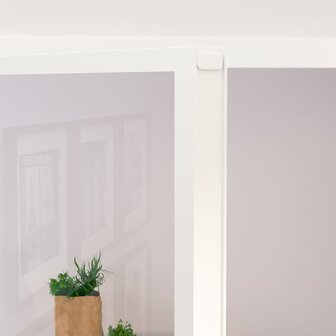 Binnendeur 83x201,5 cm gehard glas en aluminium smal wit 5