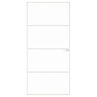 Binnendeur 93x201,5 cm gehard glas en aluminium smal wit 3