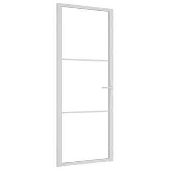 Binnendeur 83x201,5 cm ESG-glas en aluminium wit 2