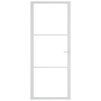 Binnendeur 83x201,5 cm ESG-glas en aluminium wit 3