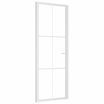Binnendeur 76x201,5 cm ESG-glas en aluminium wit 2