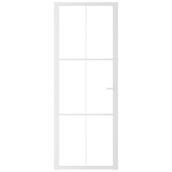Binnendeur 76x201,5 cm ESG-glas en aluminium wit 3