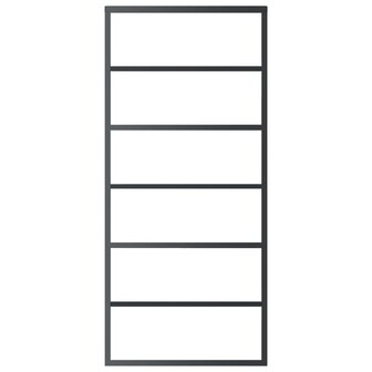 Schuifdeur 90x205 cm ESG-glas en aluminium zwart 3