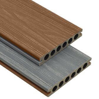 Terrasplanken met accessoires 10 m&sup2; 4 m HKC bruin en grijs 2