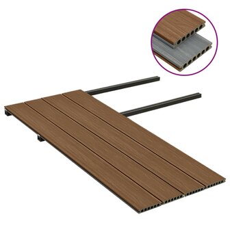 Terrasplanken met accessoires 10 m&sup2; 4 m HKC bruin en grijs 3