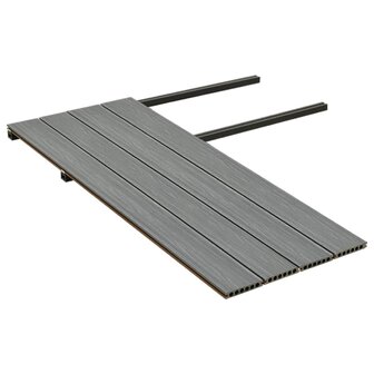 Terrasplanken met accessoires 10 m&sup2; 4 m HKC bruin en grijs 5