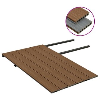 Terrasplanken met accessoires 15 m&sup2; 4 m HKC bruin en grijs 3
