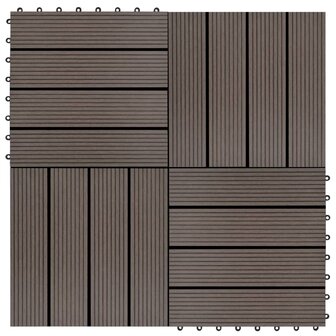22 st Terrastegels 30x30 cm 2 m&sup2; HKC donkerbruin 1