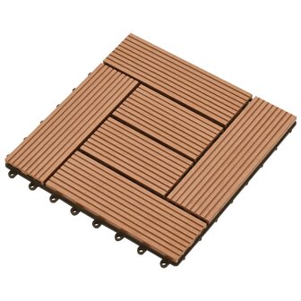 Terrastegels 11 stuks 30 x 30 cm WPC 1 m2 bruin 3