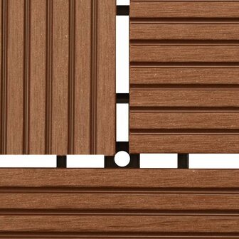 Terrastegels 11 stuks 30 x 30 cm WPC 1 m2 bruin 4