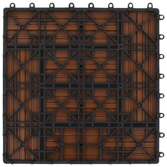 Terrastegels 11 stuks 30 x 30 cm WPC 1 m2 bruin 6
