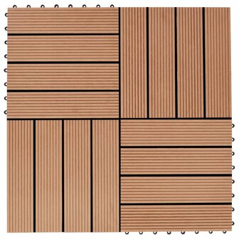Terrastegels 30x30 cm 1 m&sup2; HKC teakkleur 11 st 1