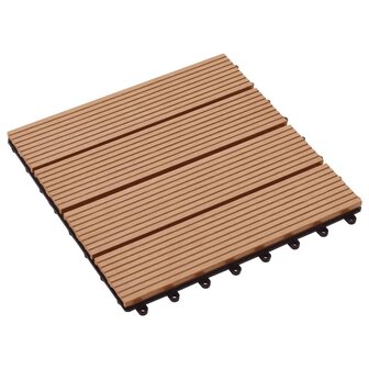 Terrastegels 30x30 cm 1 m&sup2; HKC teakkleur 11 st 3