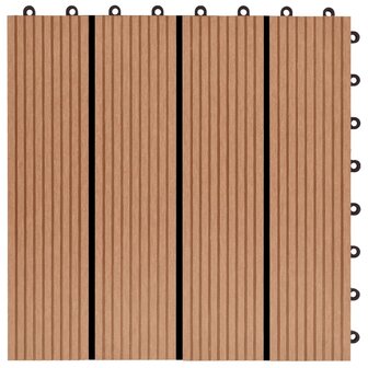 Terrastegels 30x30 cm 1 m&sup2; HKC teakkleur 11 st 5
