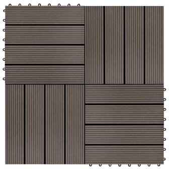 Terrastegels 30x30 cm 1 m&sup2; HKC donkerbruin 11 st 1