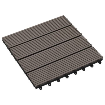 Terrastegels 30x30 cm 1 m&sup2; HKC donkerbruin 11 st 3