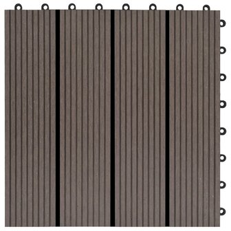Terrastegels 30x30 cm 1 m&sup2; HKC donkerbruin 11 st 5