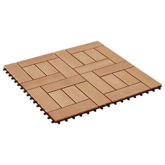 Terrastegels 30x30 cm 1 m&sup2; HKC teakkleur 11 st  2
