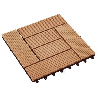 Terrastegels 30x30 cm 1 m&sup2; HKC teakkleur 11 st  3