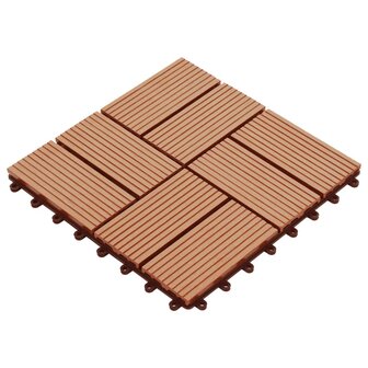 Terrastegels 30x30 cm 1 m&sup2; HKC teakkleur 11 st 3
