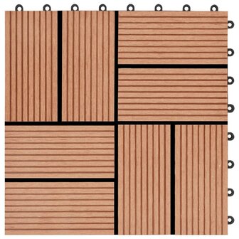 Terrastegels 30x30 cm 1 m&sup2; HKC teakkleur 11 st 5