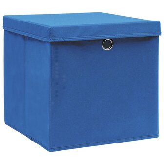  Opbergboxen met deksel 4 st 32x32x32 cm stof blauw 2