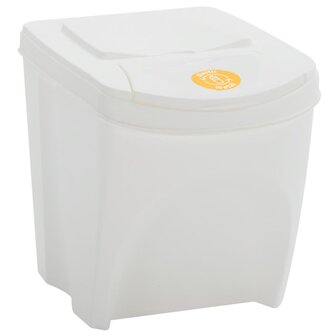 Vuilnisbakken 4 st stapelbaar 100 L polypropeen wit 4