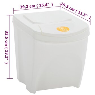 Vuilnisbakken 4 st stapelbaar 100 L polypropeen wit 9