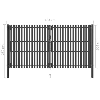 Poort 4x2,5 m staal antraciet 5