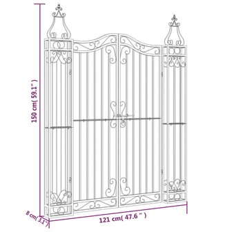 Poort 121x8x150 cm smeedijzer zwart  6